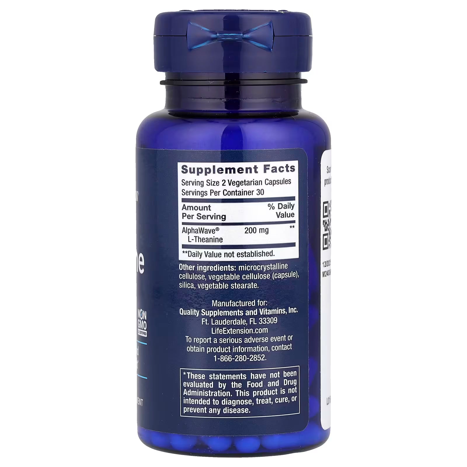 Life extension- L-Theanine 100mg 60 cápsulas