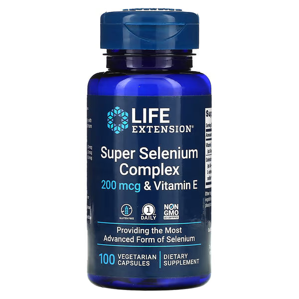 Life extennsion- Complejo de selenio y vitaminaE 200mcg 60 cápsulas