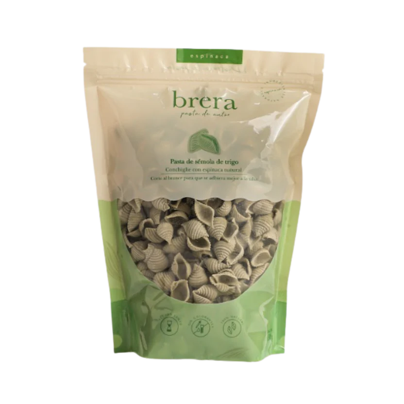 Brera-Pasta conchiglie de espinaca