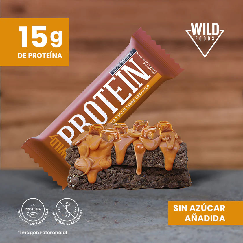 The Wild Foods- Barra de proteína vegana Caramelo
