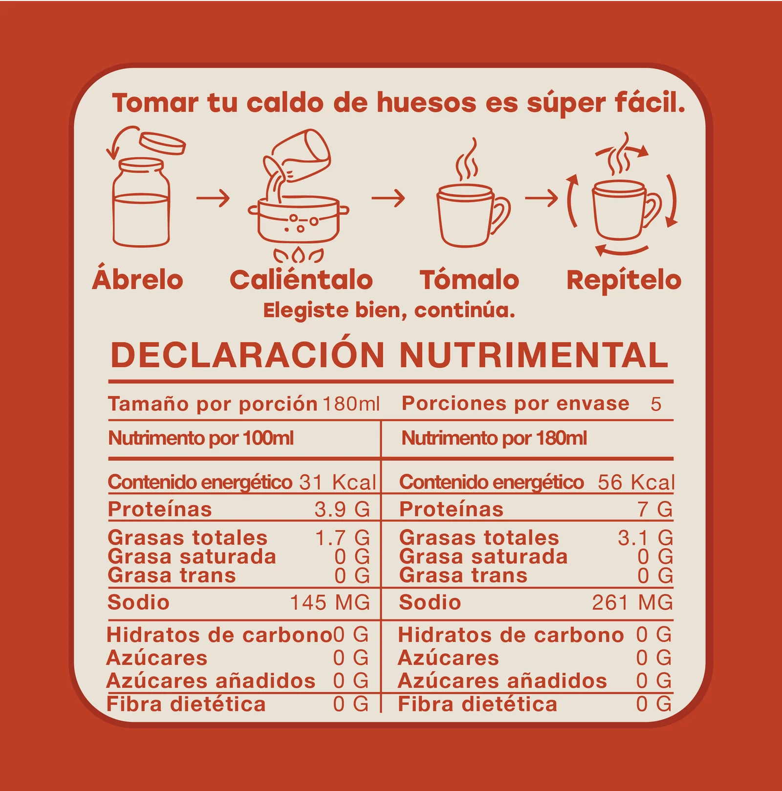 Wera healthy- Caldo de huesos de res.