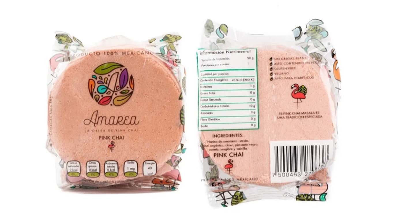 Amarea - Obleas de amaranto sabor pink chai