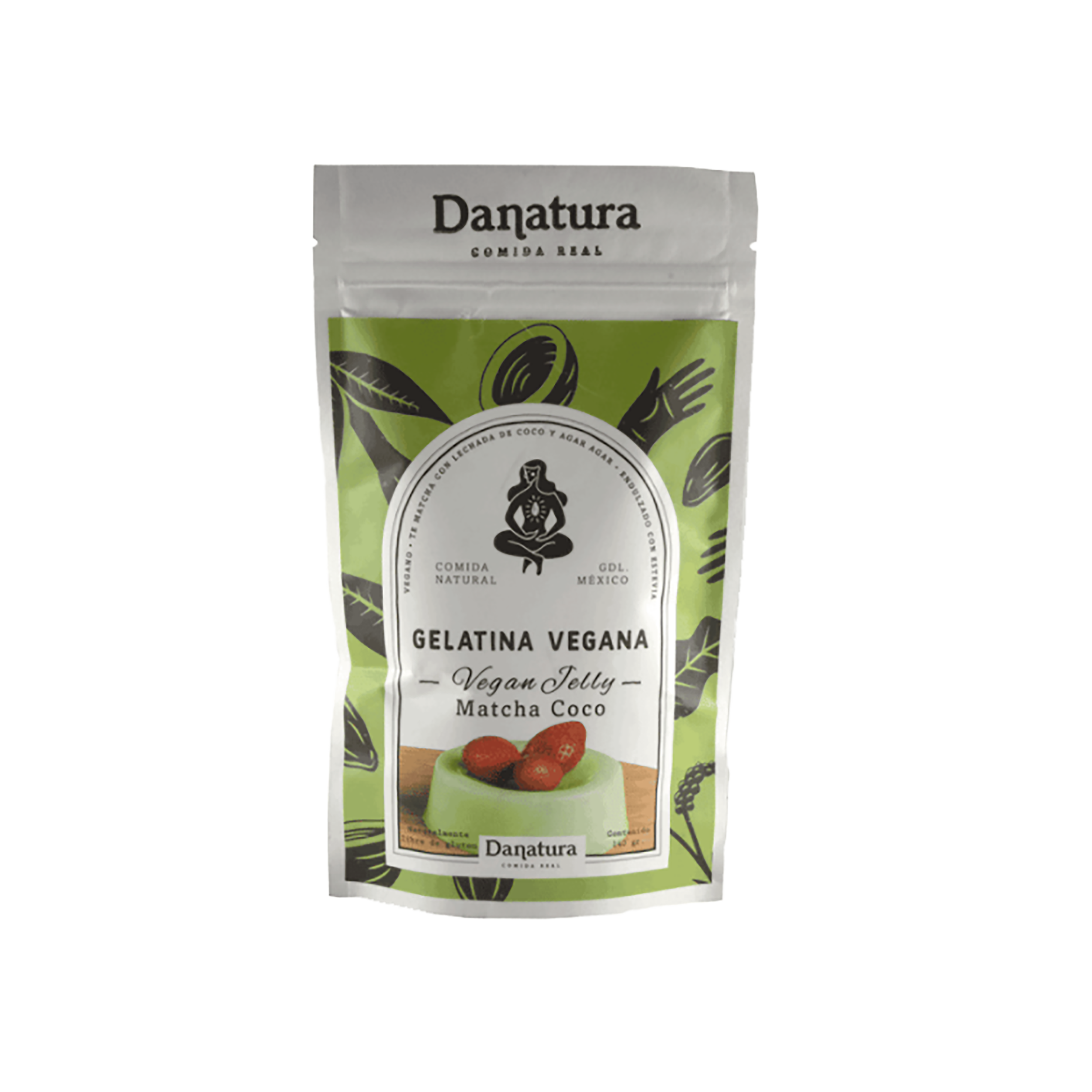 Danatura -Gelatina vegana matcha y coco 140 G