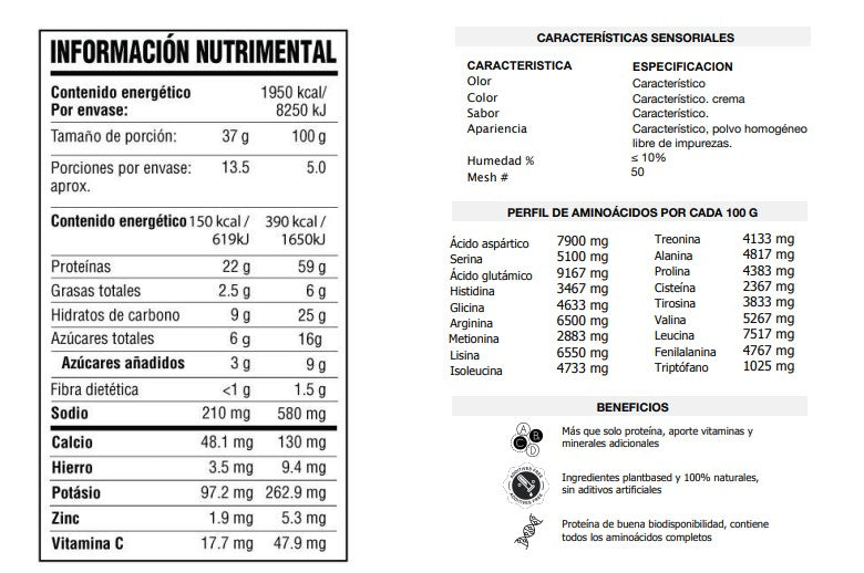 The superfood company - Proteína vegetal sabor vainilla y lúcuma -Sachet 37gr