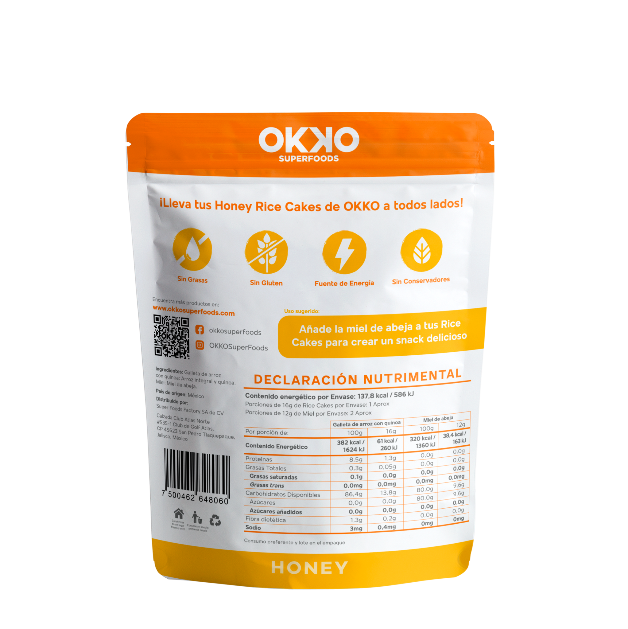OKKO -Galletas de arroz y miel 32 G