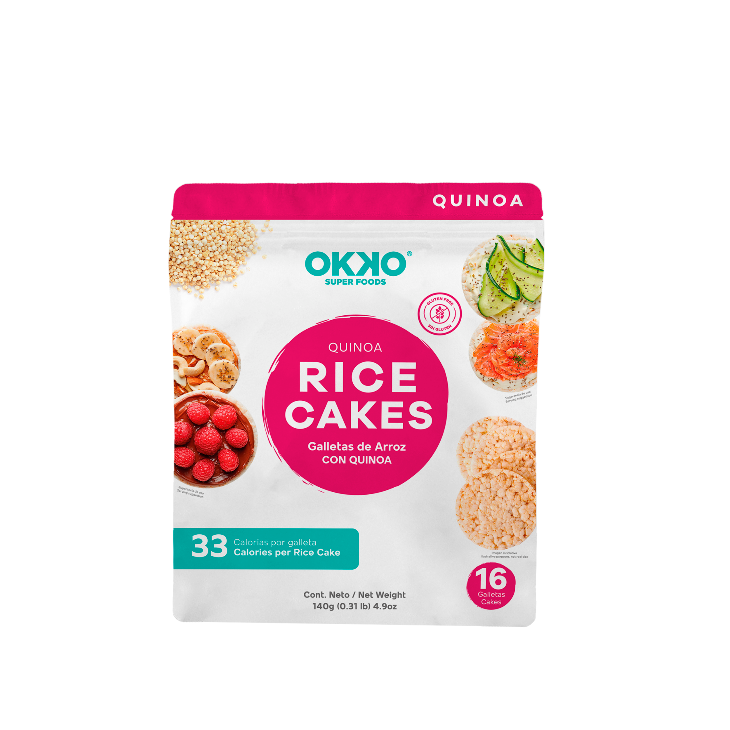 OKKO - Galletas de arroz con quinoa 140 G