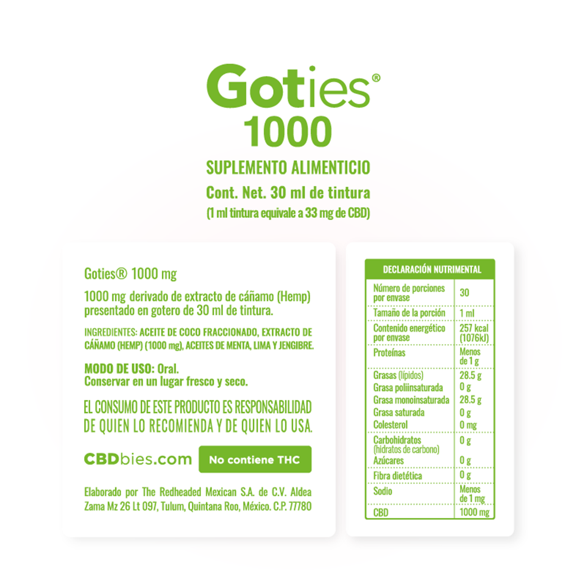 CBDBIES - Goties 30ml extracto de CBD 1000mg