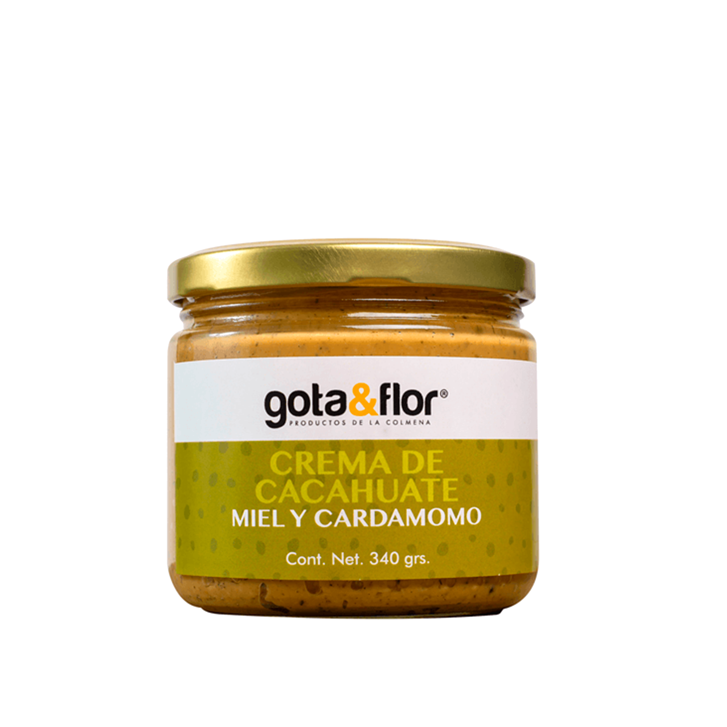 Gota y flor - Crema de cacahuate con miel+cardamomo