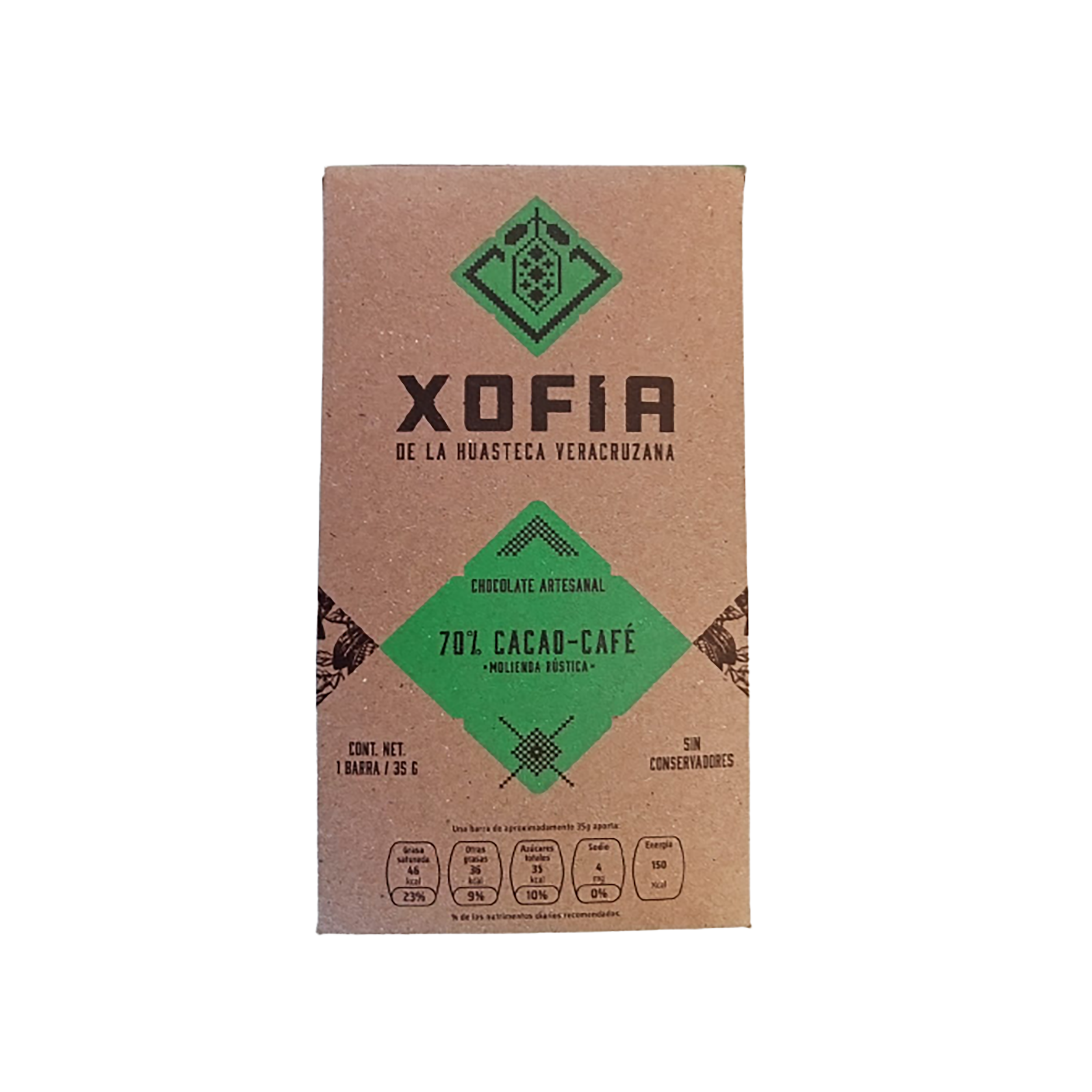 Xofia -Chocolate 70% cacao-café 35 G