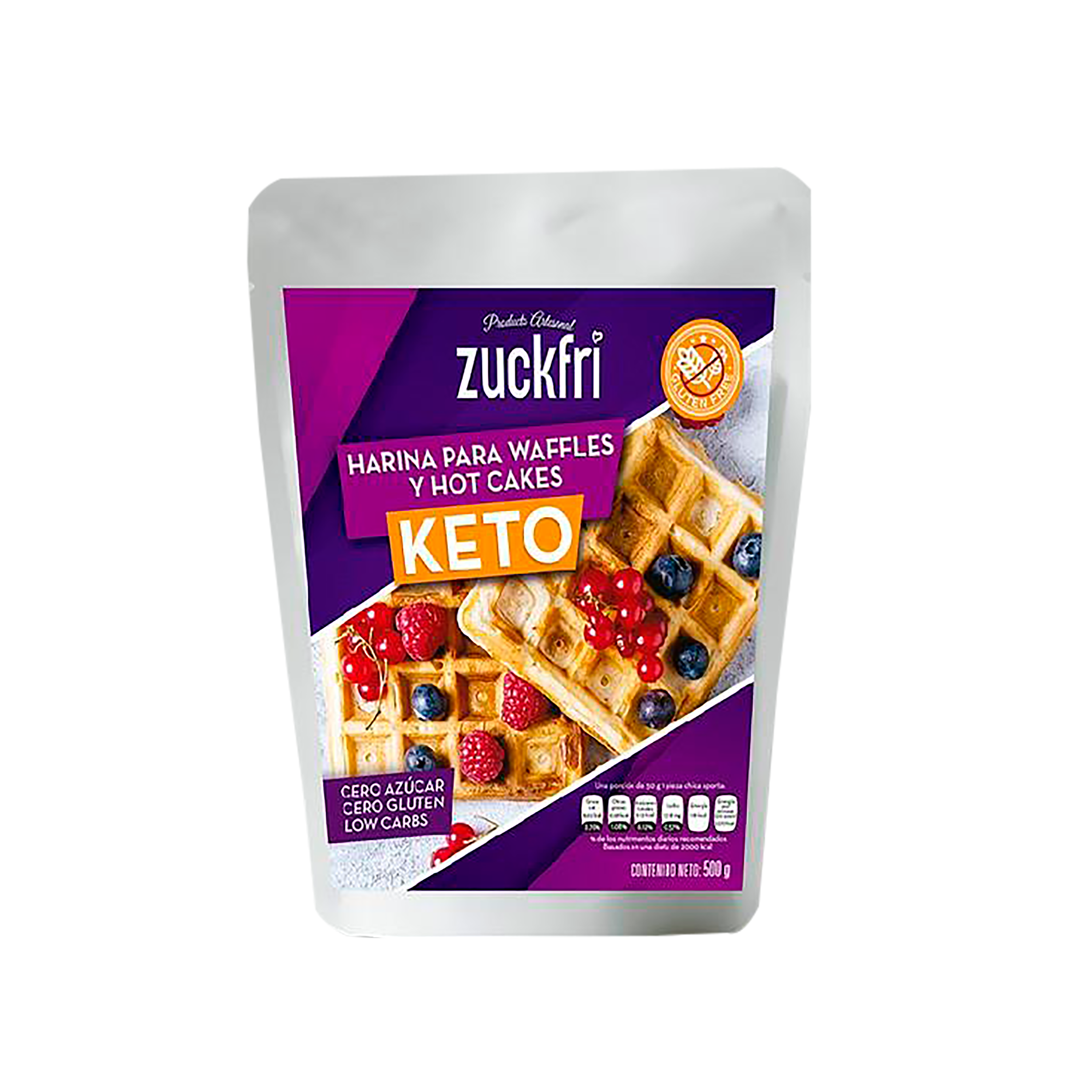 Zuckfri -Harina para waffles y hot cakes keto 500 G